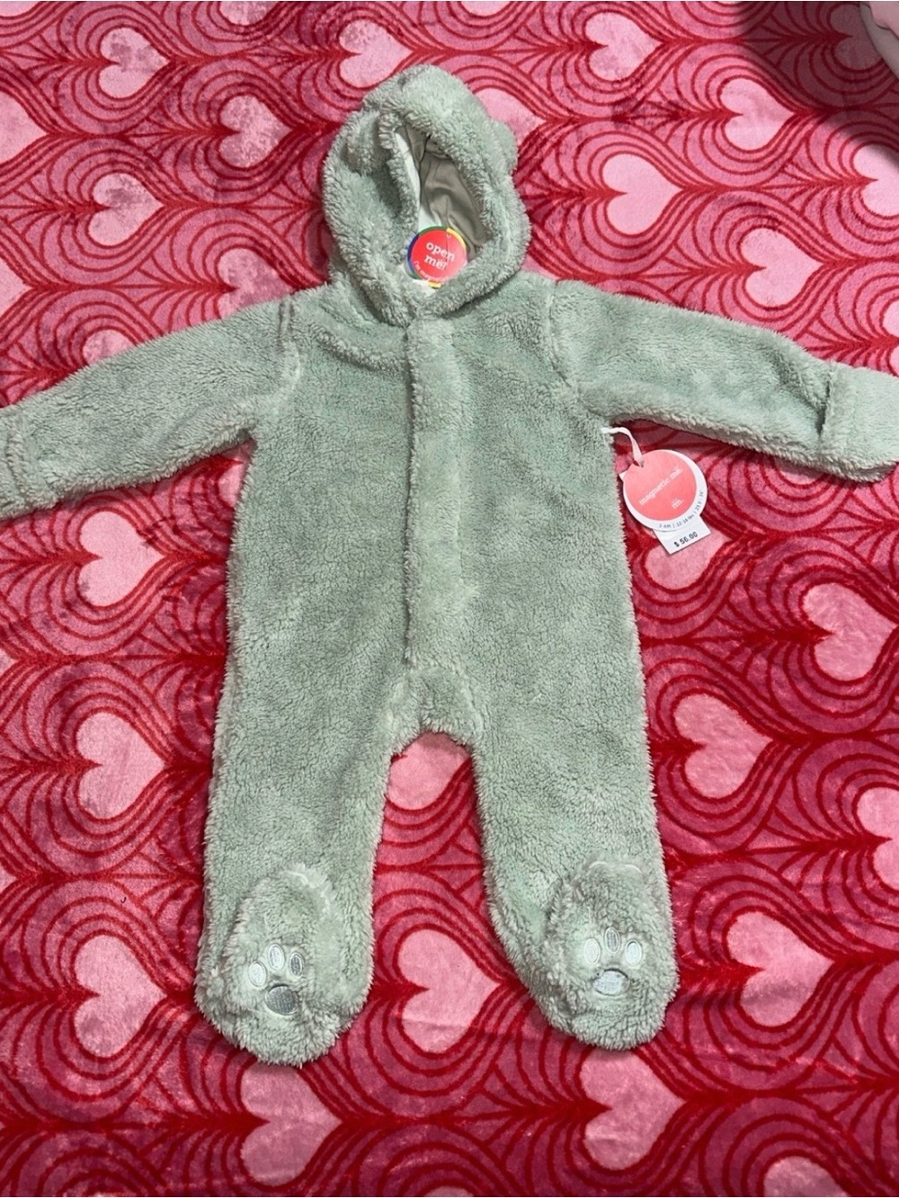 Magnetic Me Minky Bear Footie Sz 3-6 Months